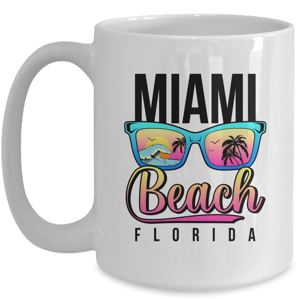 Miami Beach Florida Sunset Retro Souvenir Surf Miami Mug | siriusteestore