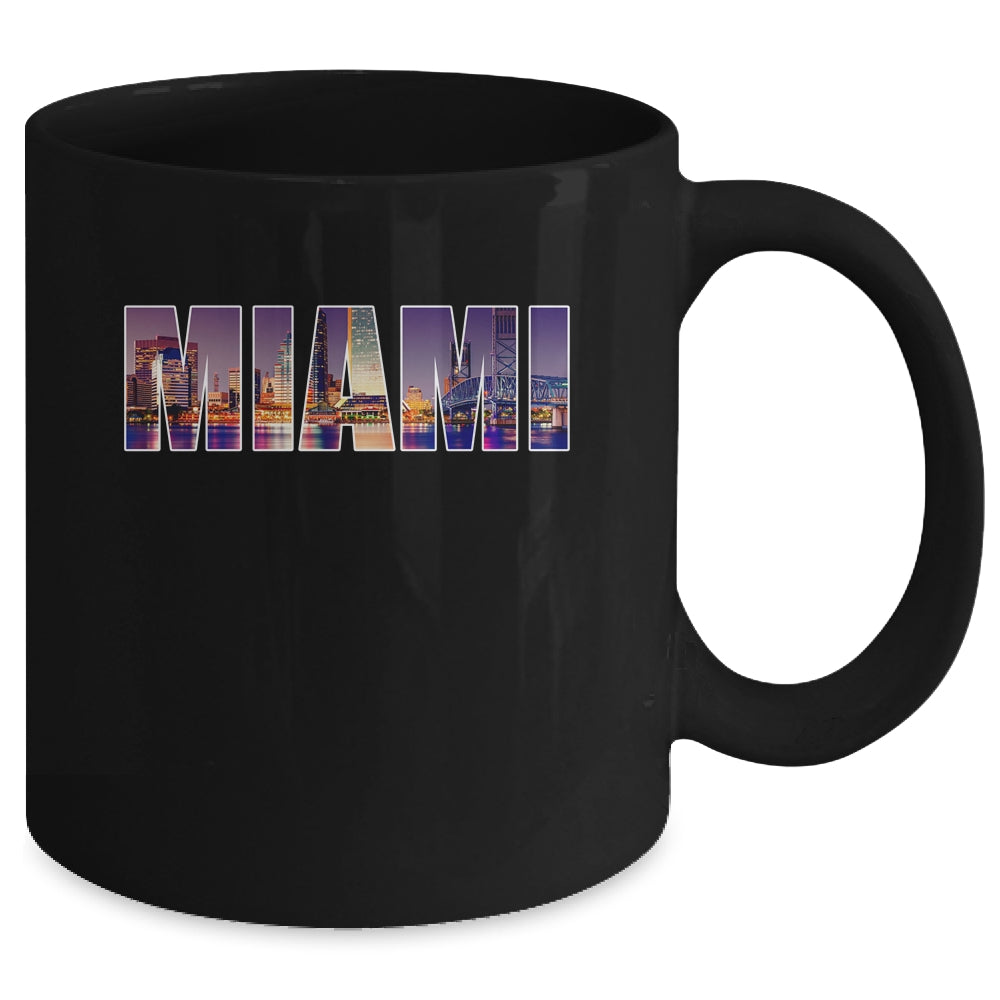 Miami Beach Urban Skyline City By Night Florida USA US Mug | siriusteestore