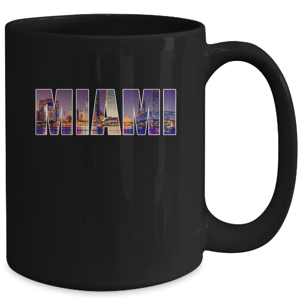 Miami Beach Urban Skyline City By Night Florida USA US Mug | siriusteestore