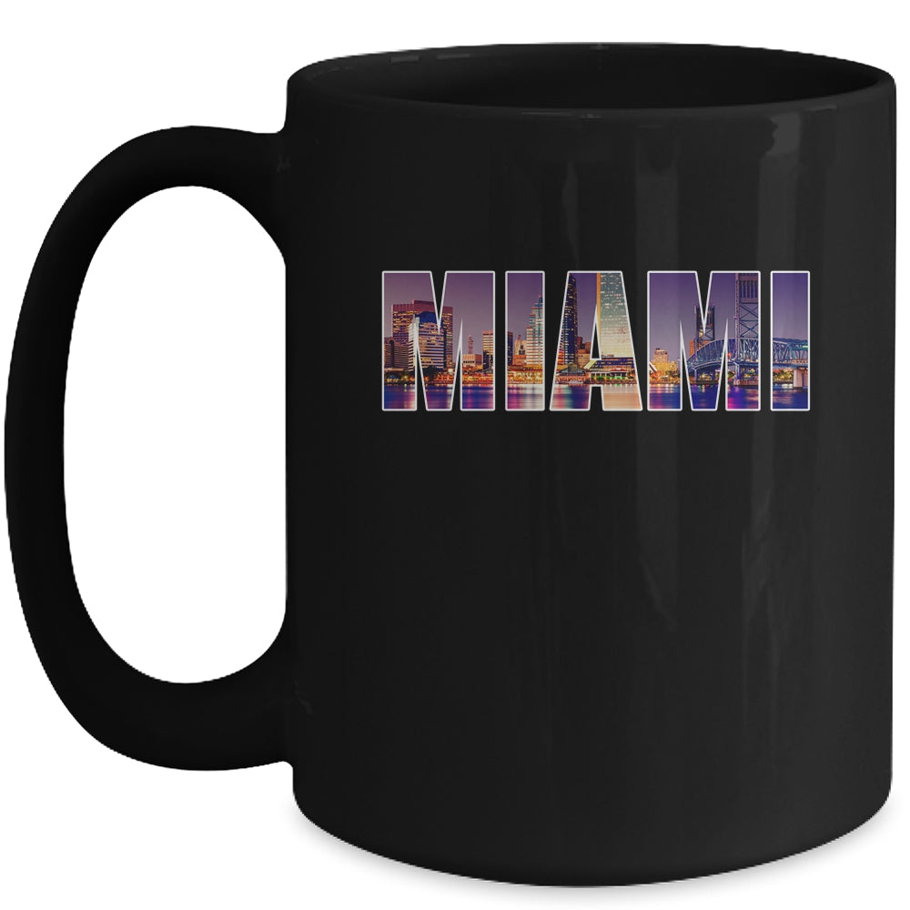 Miami Beach Urban Skyline City By Night Florida USA US Mug | siriusteestore