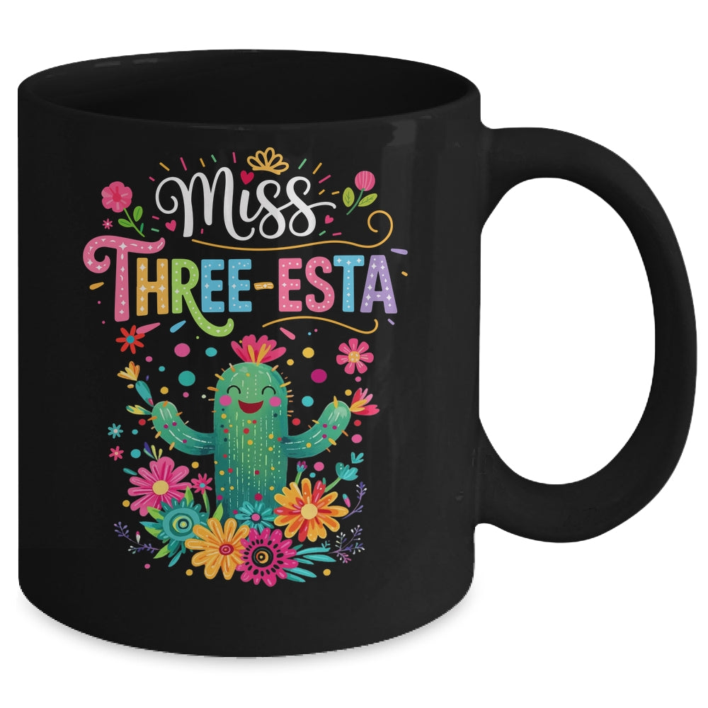 Miss Three-Esta Fiesta Cactus 3rd Birthday Party Outfit Mug | siriusteestore