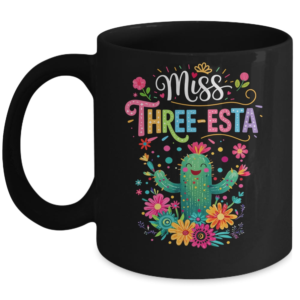 Miss Three-Esta Fiesta Cactus 3rd Birthday Party Outfit Mug | siriusteestore