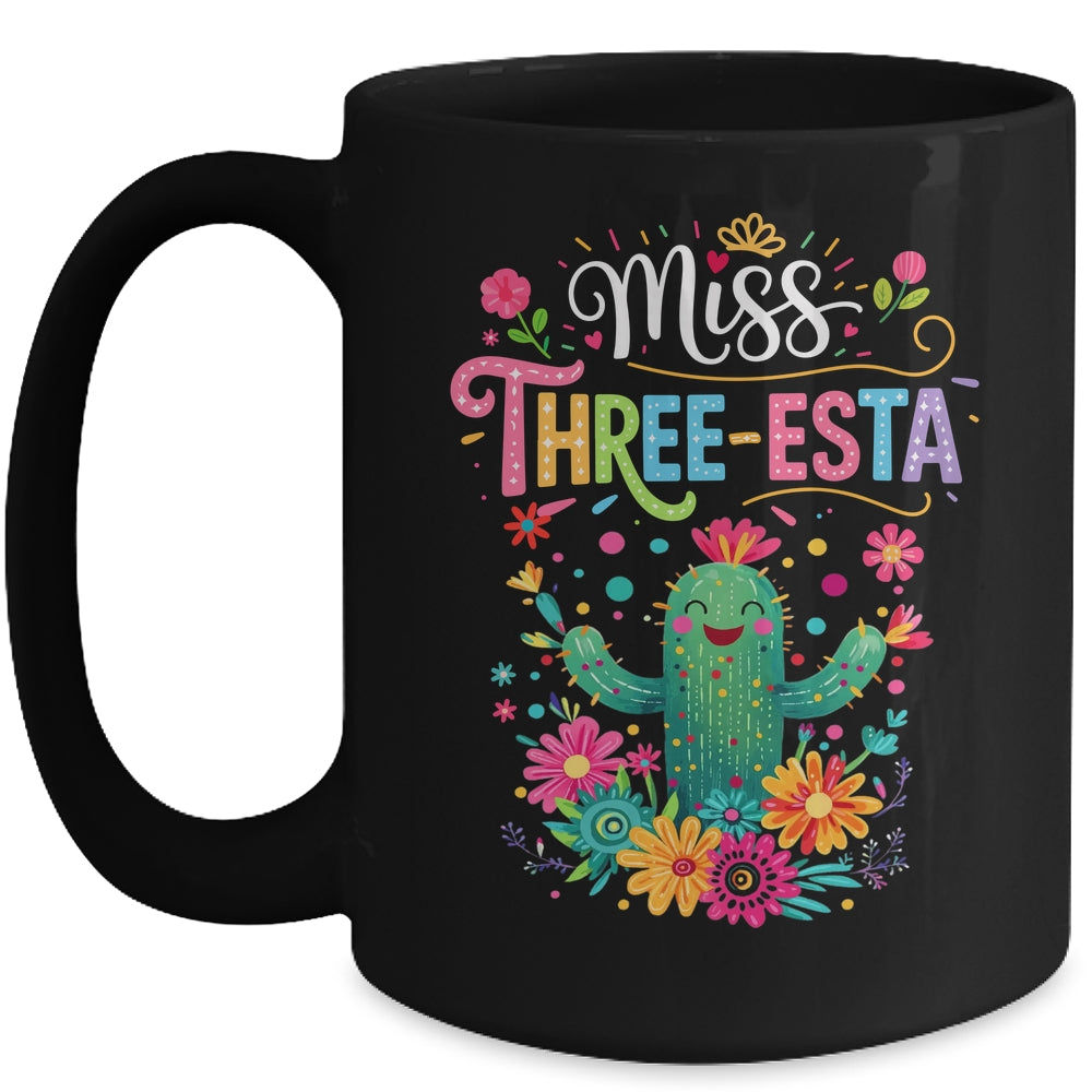 Miss Three-Esta Fiesta Cactus 3rd Birthday Party Outfit Mug | siriusteestore