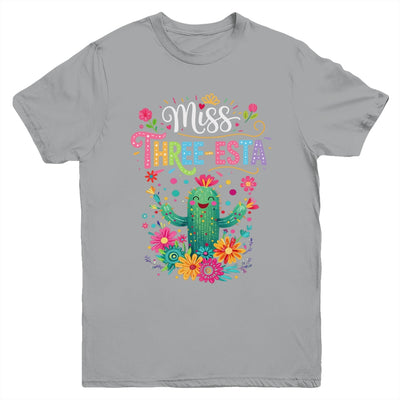 Miss Three-Esta Fiesta Cactus 3rd Birthday Party Outfit Youth Shirt | siriusteestore