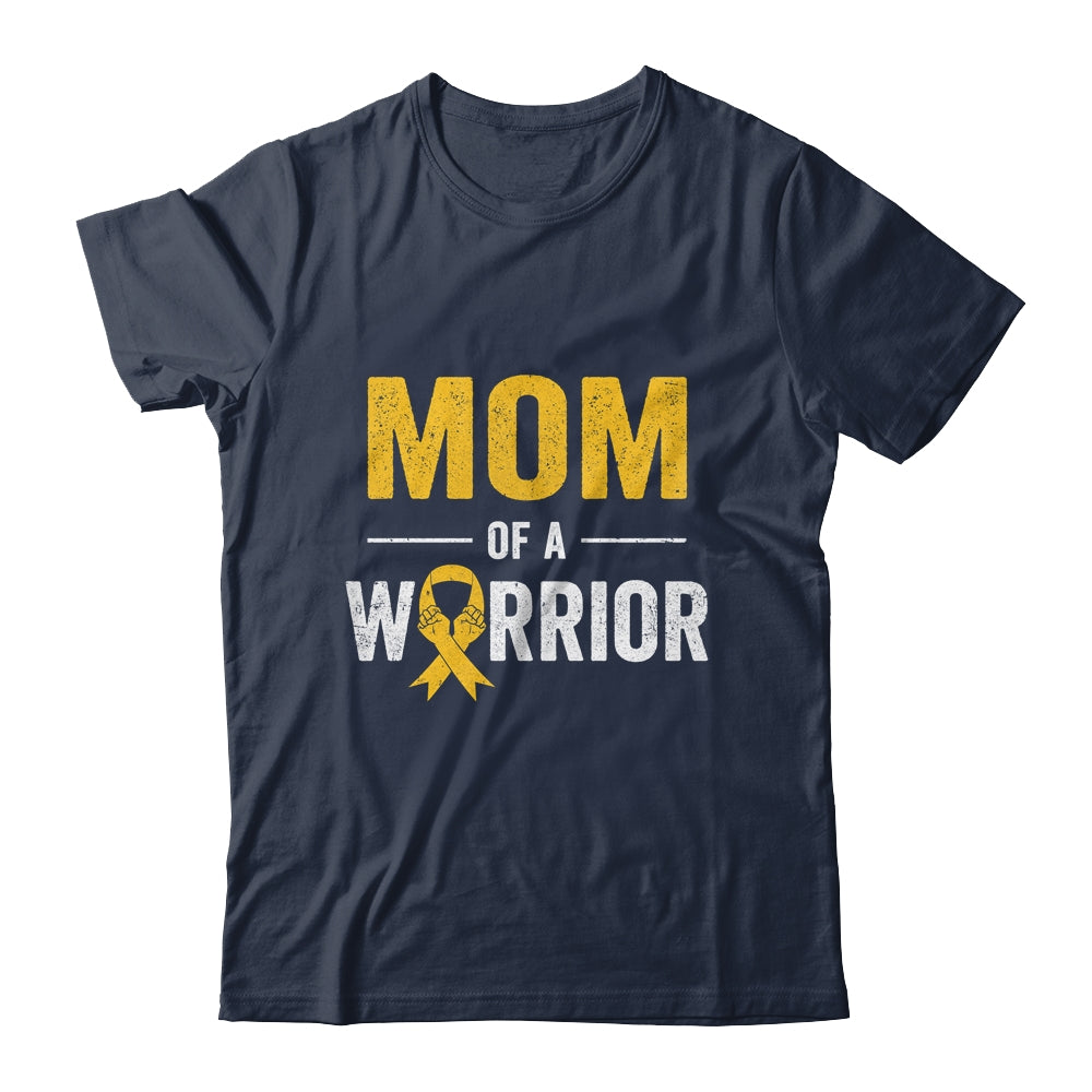 Mom Of A Warrior Childhood Cancer Awareness Family Ribbon Shirt & Hoodie | siriusteestore