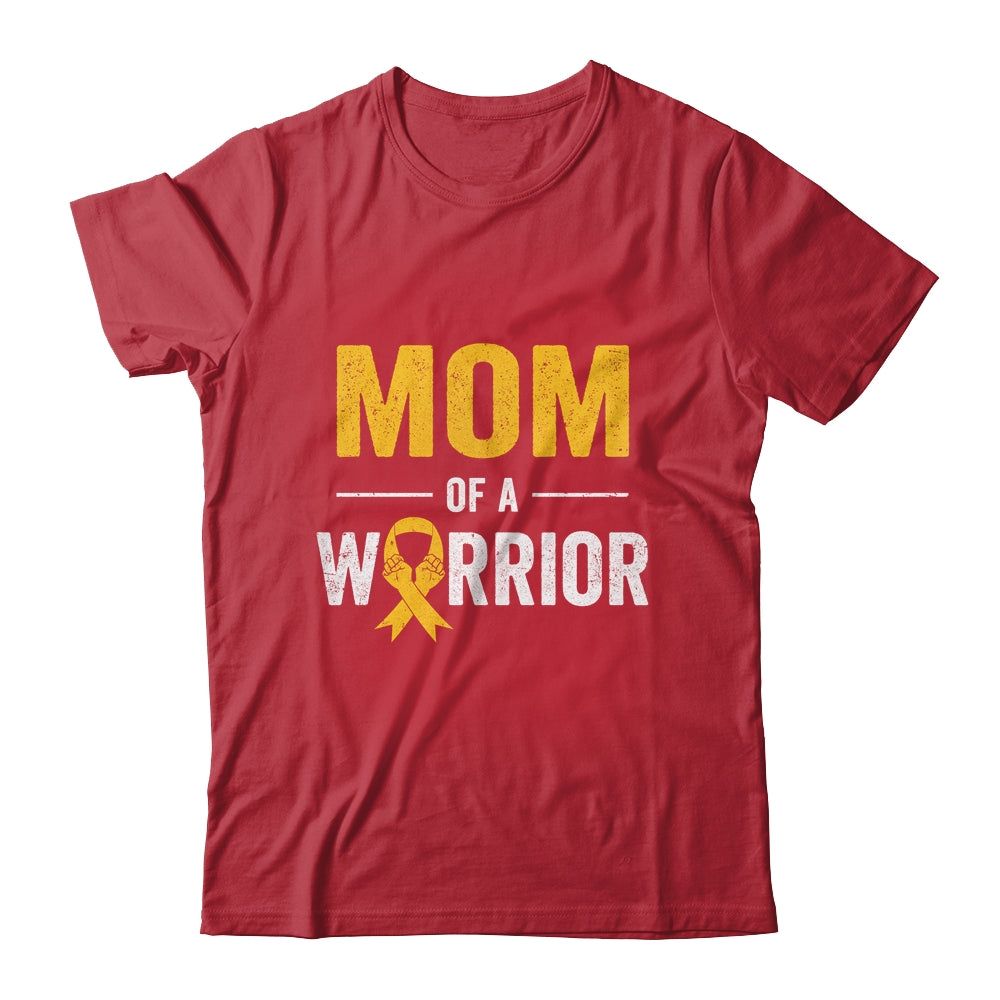 Mom Of A Warrior Childhood Cancer Awareness Family Ribbon Shirt & Hoodie | siriusteestore