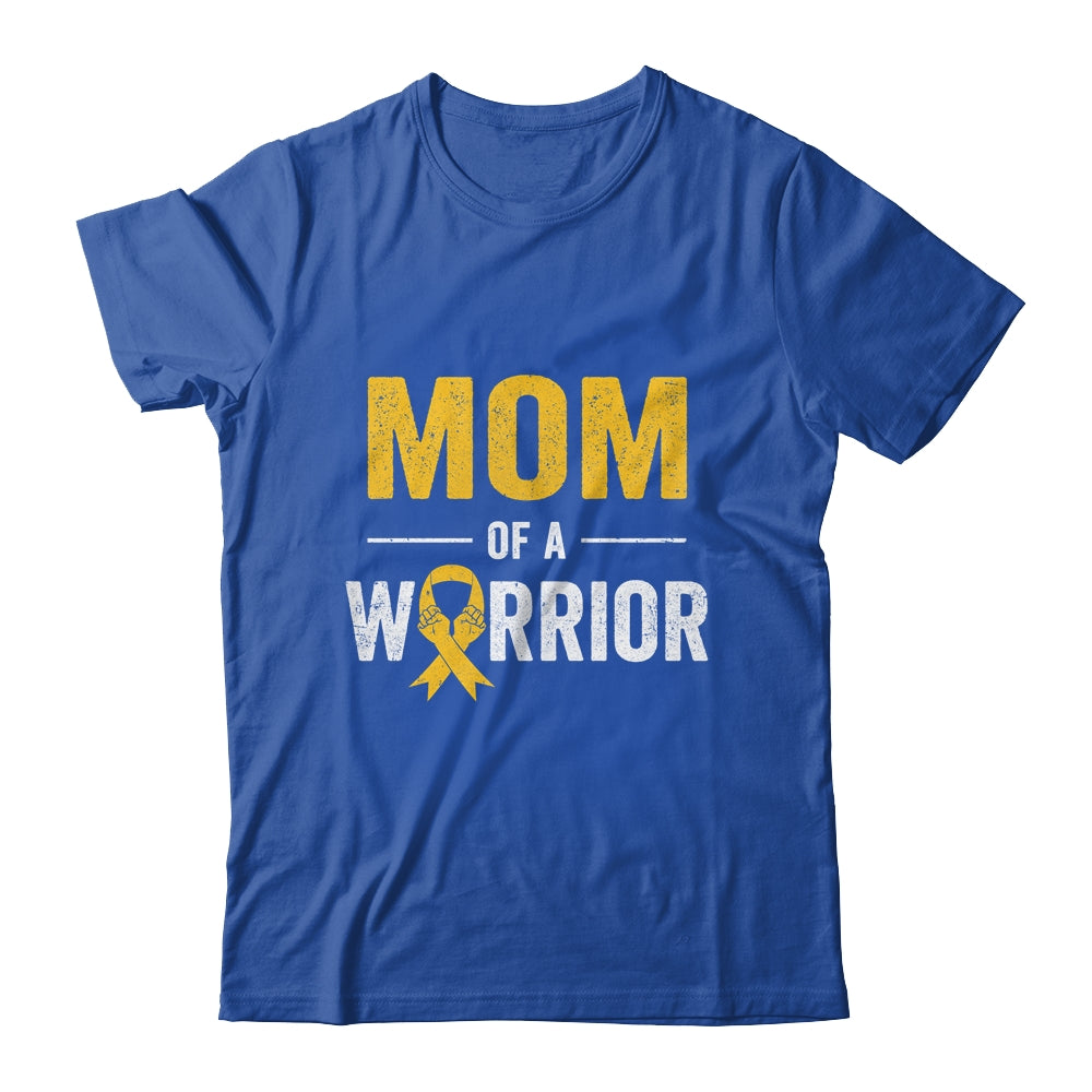 Mom Of A Warrior Childhood Cancer Awareness Family Ribbon Shirt & Hoodie | siriusteestore