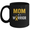 Mom Of A Warrior Childhood Cancer Awareness Family Ribbon Mug | siriusteestore