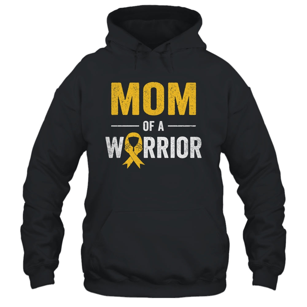 Mom Of A Warrior Childhood Cancer Awareness Family Ribbon Shirt & Hoodie | siriusteestore