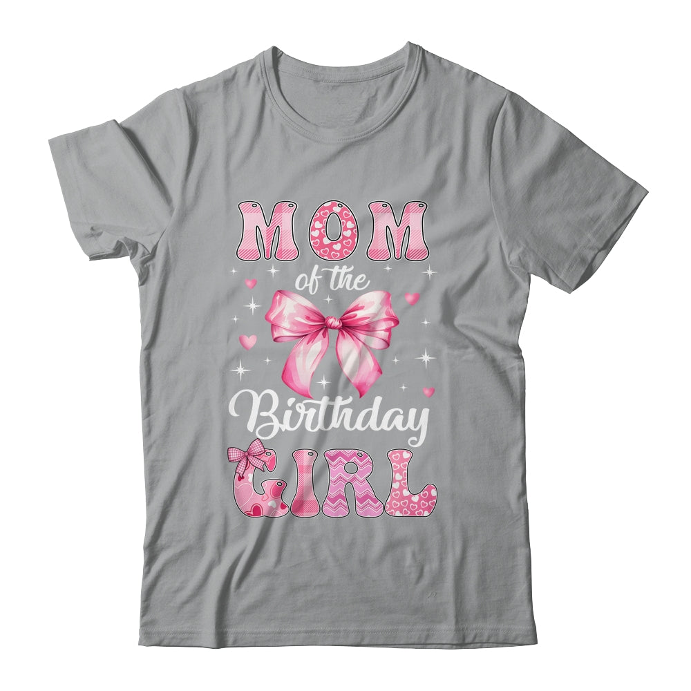 Mom Of Birthday Girl Coquette Bow Matching Family Shirt & Hoodie | siriusteestore
