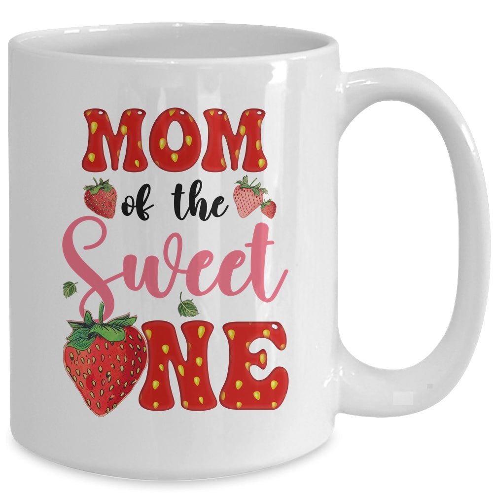 Mom Of Sweet One Strawberry Frist 1st Birthday Girl Mug | siriusteestore