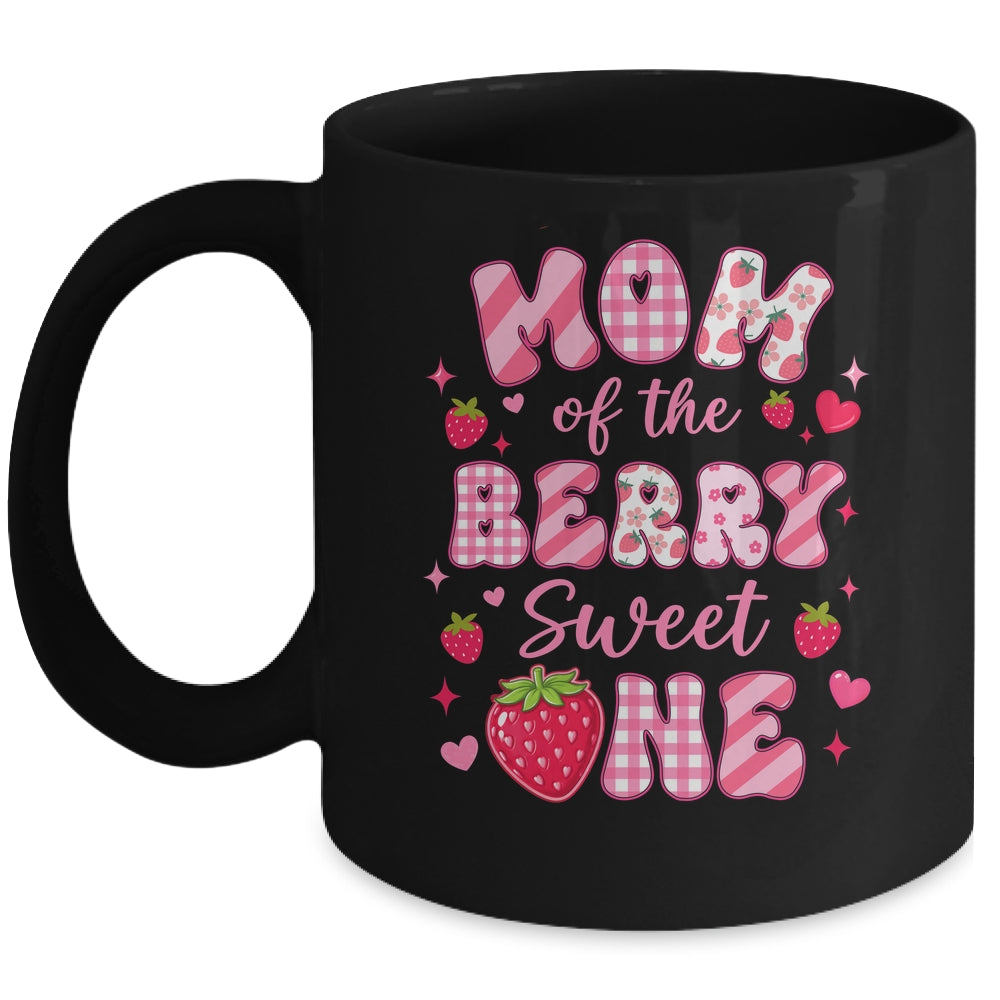 Mom Of The Berry Sweet One Strawberry First Birthday Mug | siriusteestore