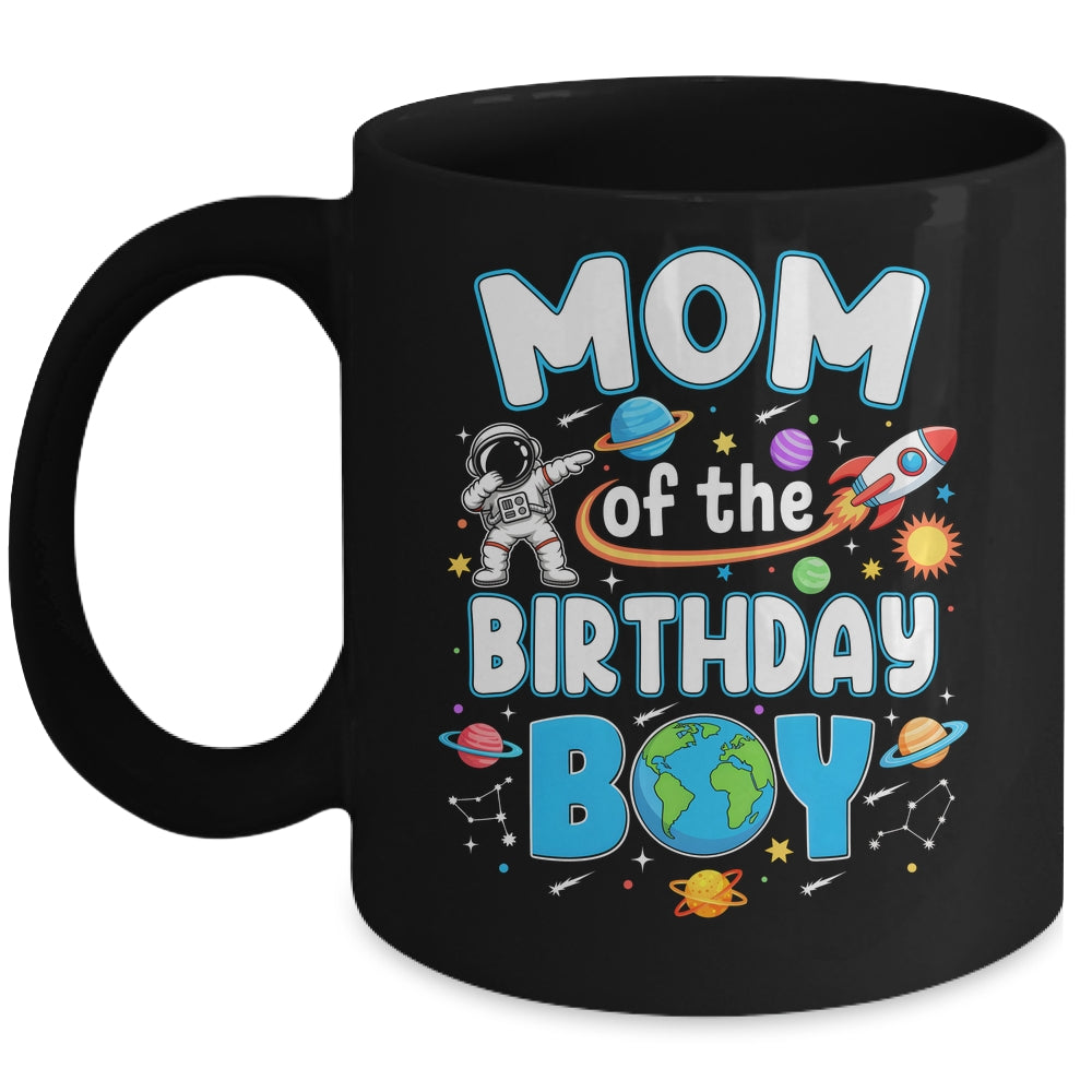 Mom Of The Birthday Boy Astronaut Family Space Planets Mug | siriusteestore