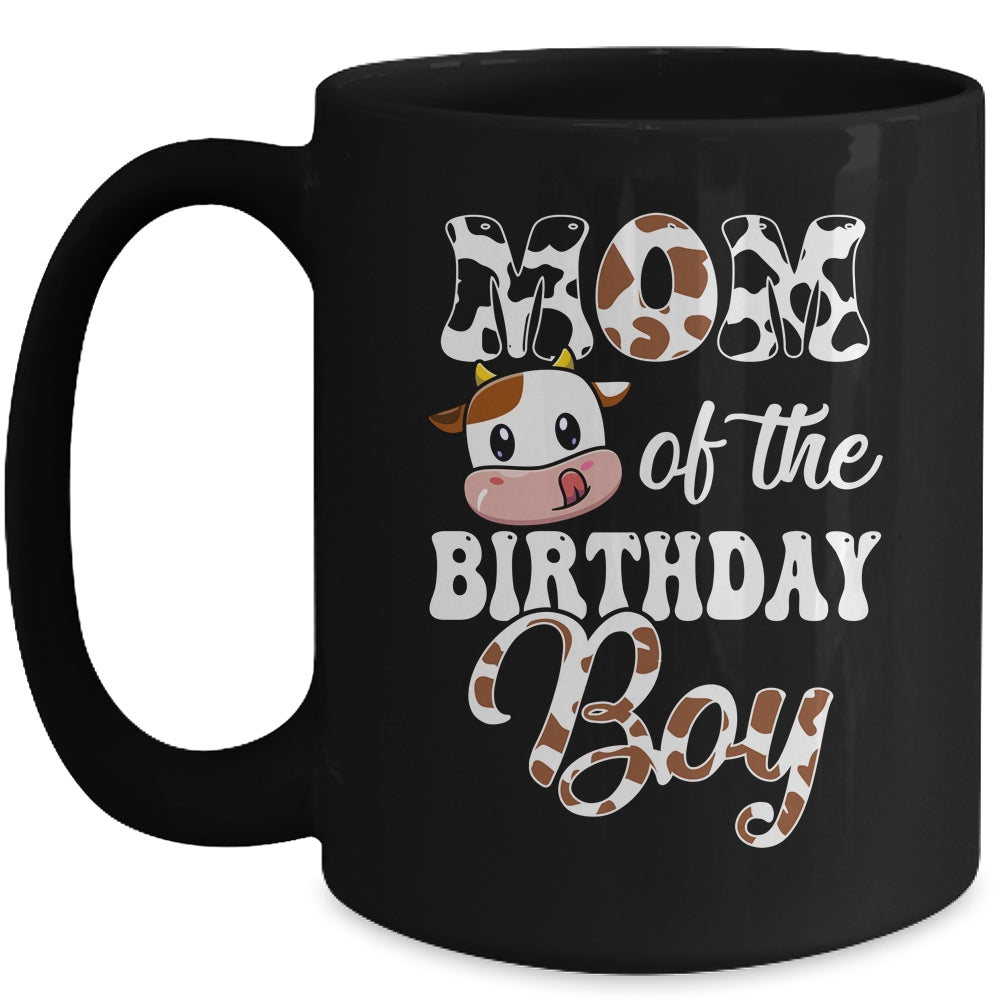 Mom Of The Birthday Boy Cow Farm 1st Birthday Boy Mug | siriusteestore
