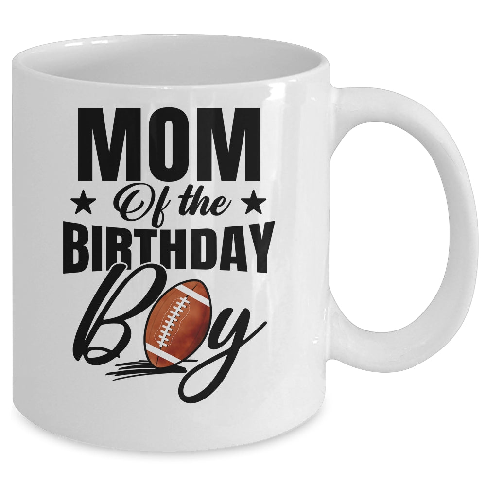 Mom Of The Birthday Boy Football 1st Birthday Party Mug | siriusteestore