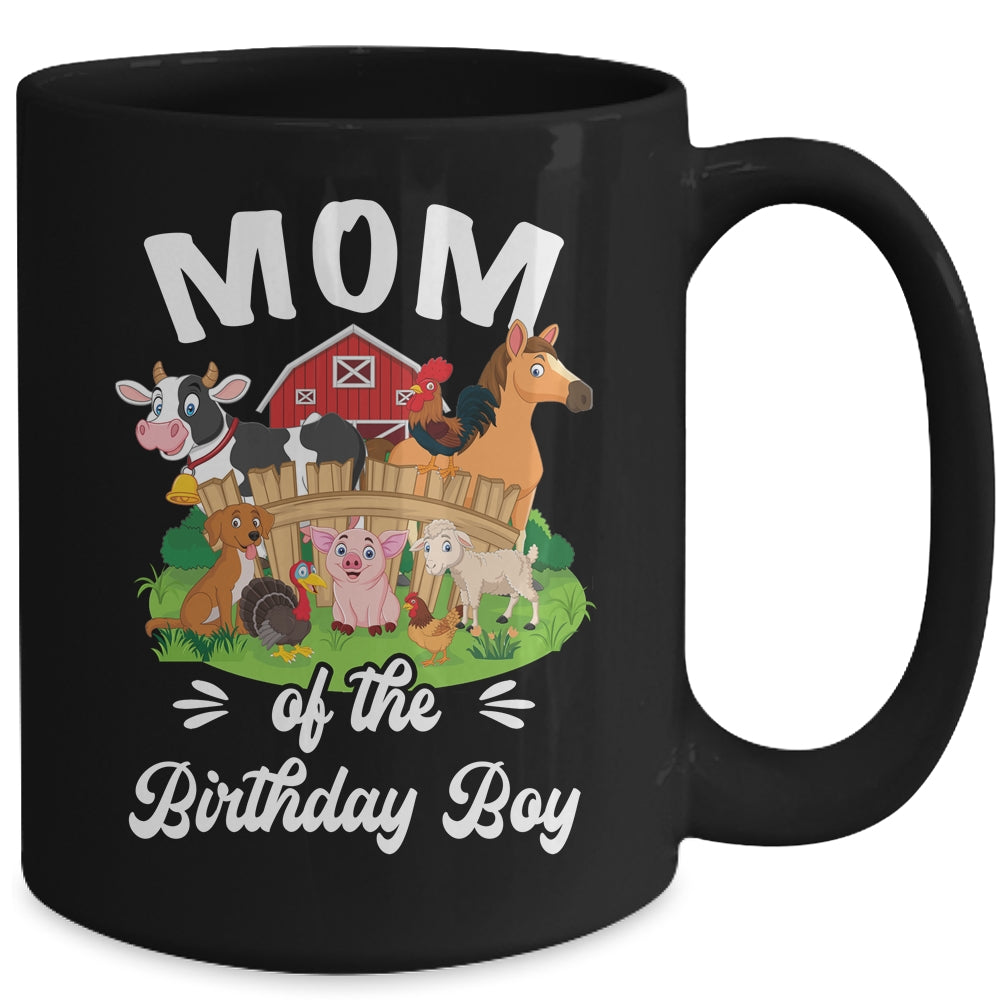 Mom Of The Birthday Boy Party Cow Farm 1st Birthday Party Mug | siriusteestore