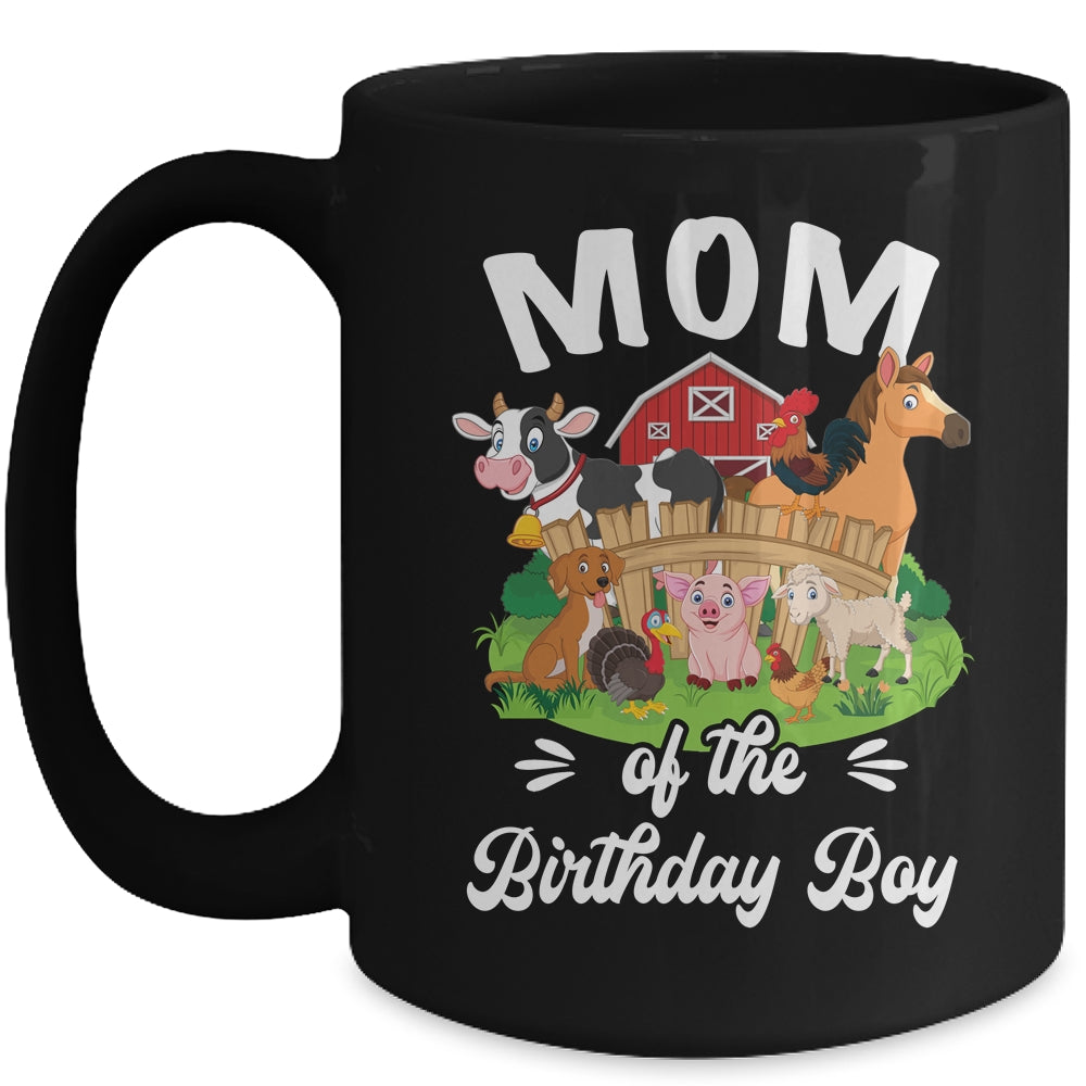 Mom Of The Birthday Boy Party Cow Farm 1st Birthday Party Mug | siriusteestore