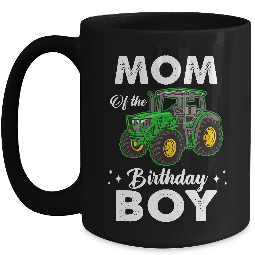 Mom Of The Birthday Boy Tractors Farm Party Farmer Mug | siriusteestore