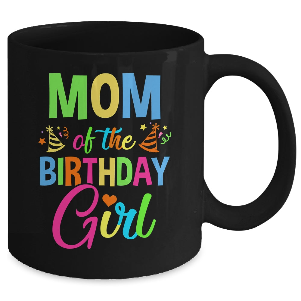 Mom Of The Birthday Girl Glows Retro 80's Party Family Mug | siriusteestore