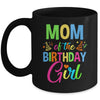 Mom Of The Birthday Girl Glows Retro 80's Party Family Mug | siriusteestore