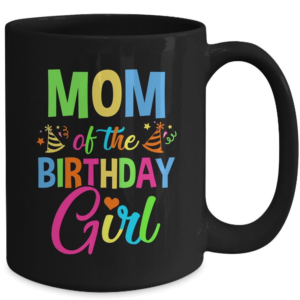 Mom Of The Birthday Girl Glows Retro 80's Party Family Mug | siriusteestore