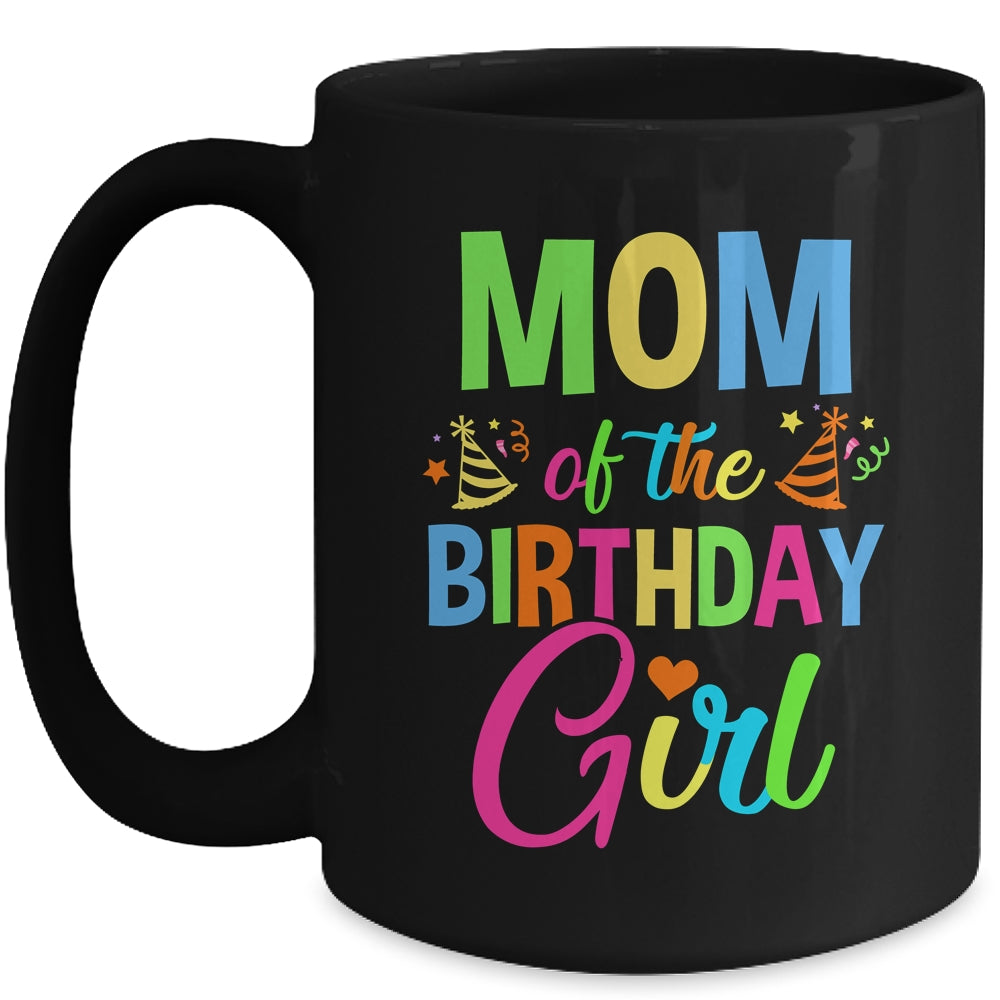 Mom Of The Birthday Girl Glows Retro 80's Party Family Mug | siriusteestore