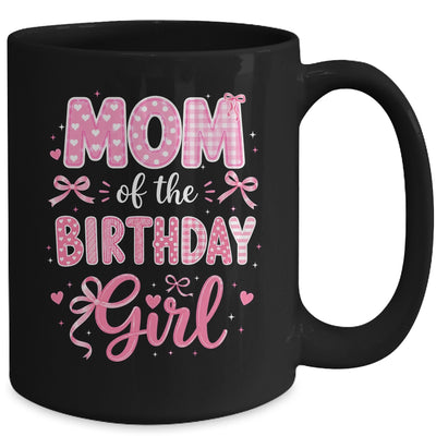 Mom Of The Birthday Girl Matching Pink Coquette Bow Mug | siriusteestore