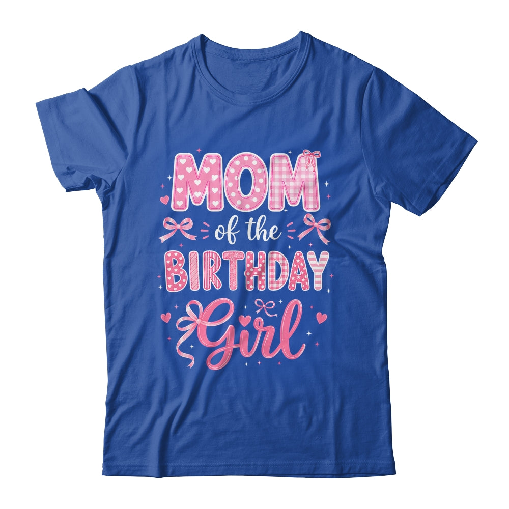 Mom Of The Birthday Girl Matching Pink Coquette Bow Shirt & Hoodie | siriusteestore