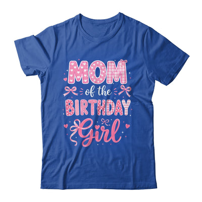Mom Of The Birthday Girl Matching Pink Coquette Bow Shirt & Hoodie | siriusteestore