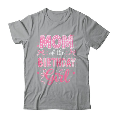 Mom Of The Birthday Girl Matching Pink Coquette Bow Shirt & Hoodie | siriusteestore