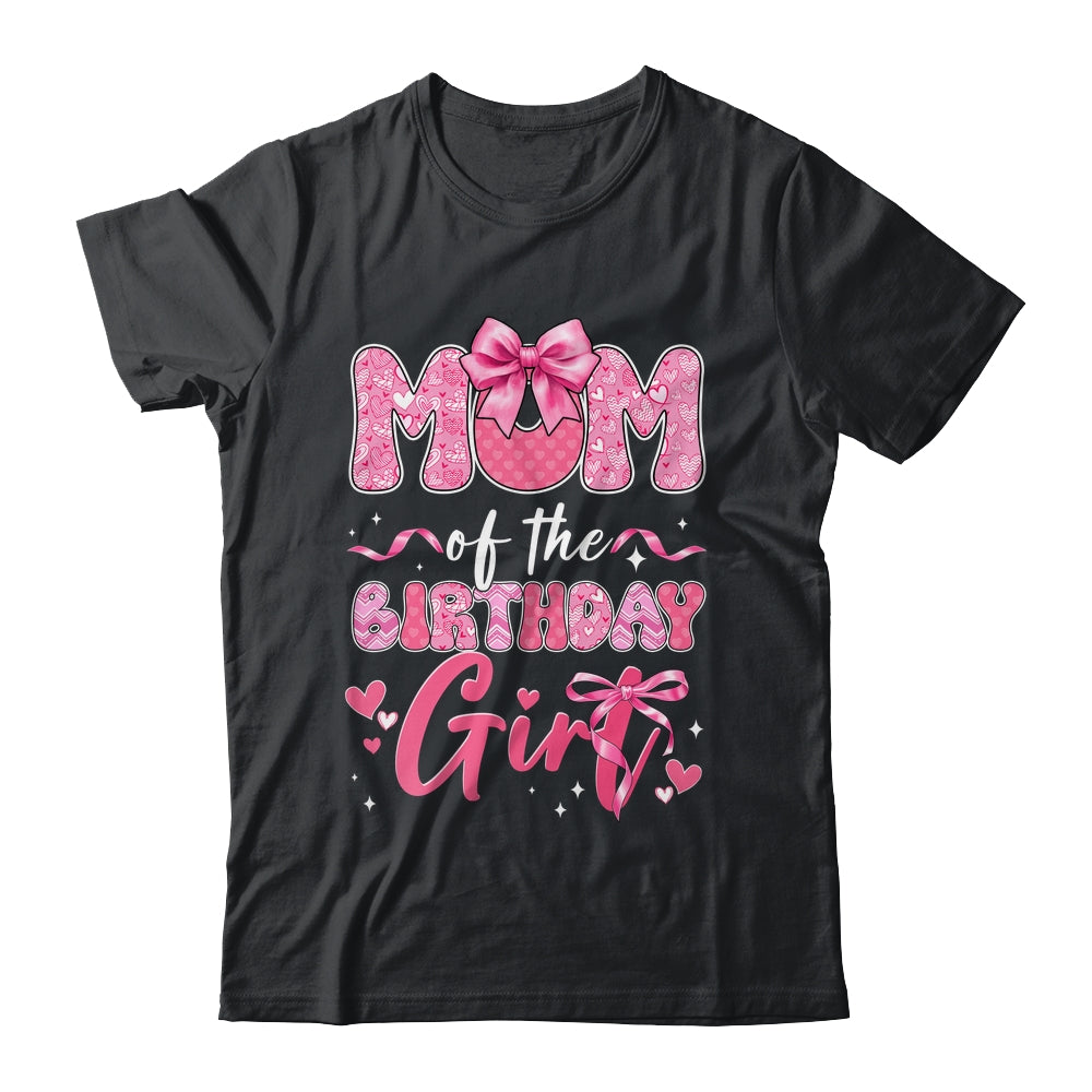 Mom Of The Birthday Girl Pink Coquette Bow Family Shirt & Hoodie | siriusteestore