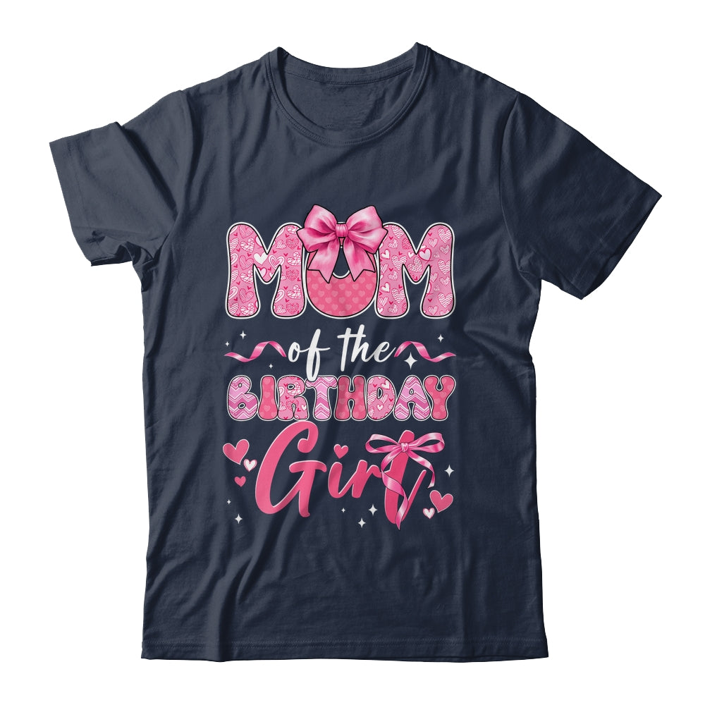 Mom Of The Birthday Girl Pink Coquette Bow Family Shirt & Hoodie | siriusteestore