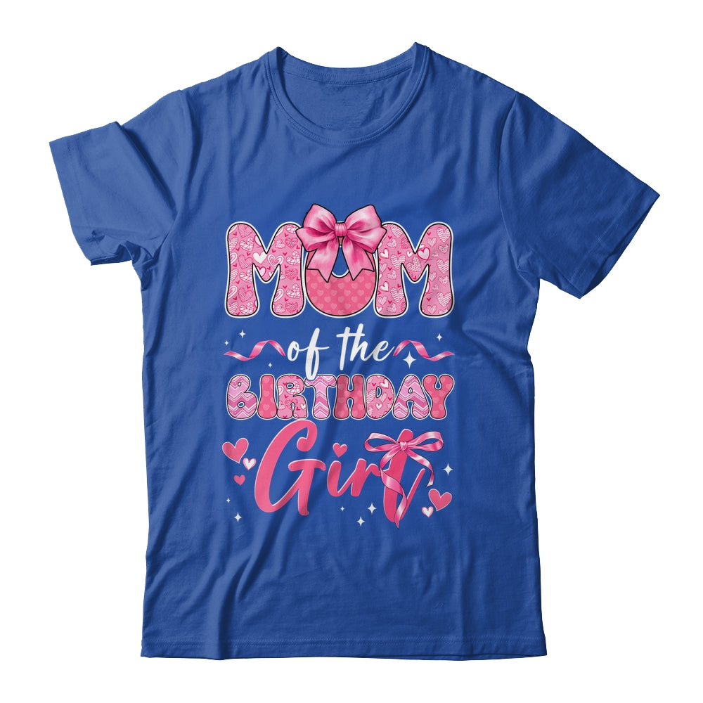 Mom Of The Birthday Girl Pink Coquette Bow Family Shirt & Hoodie | siriusteestore