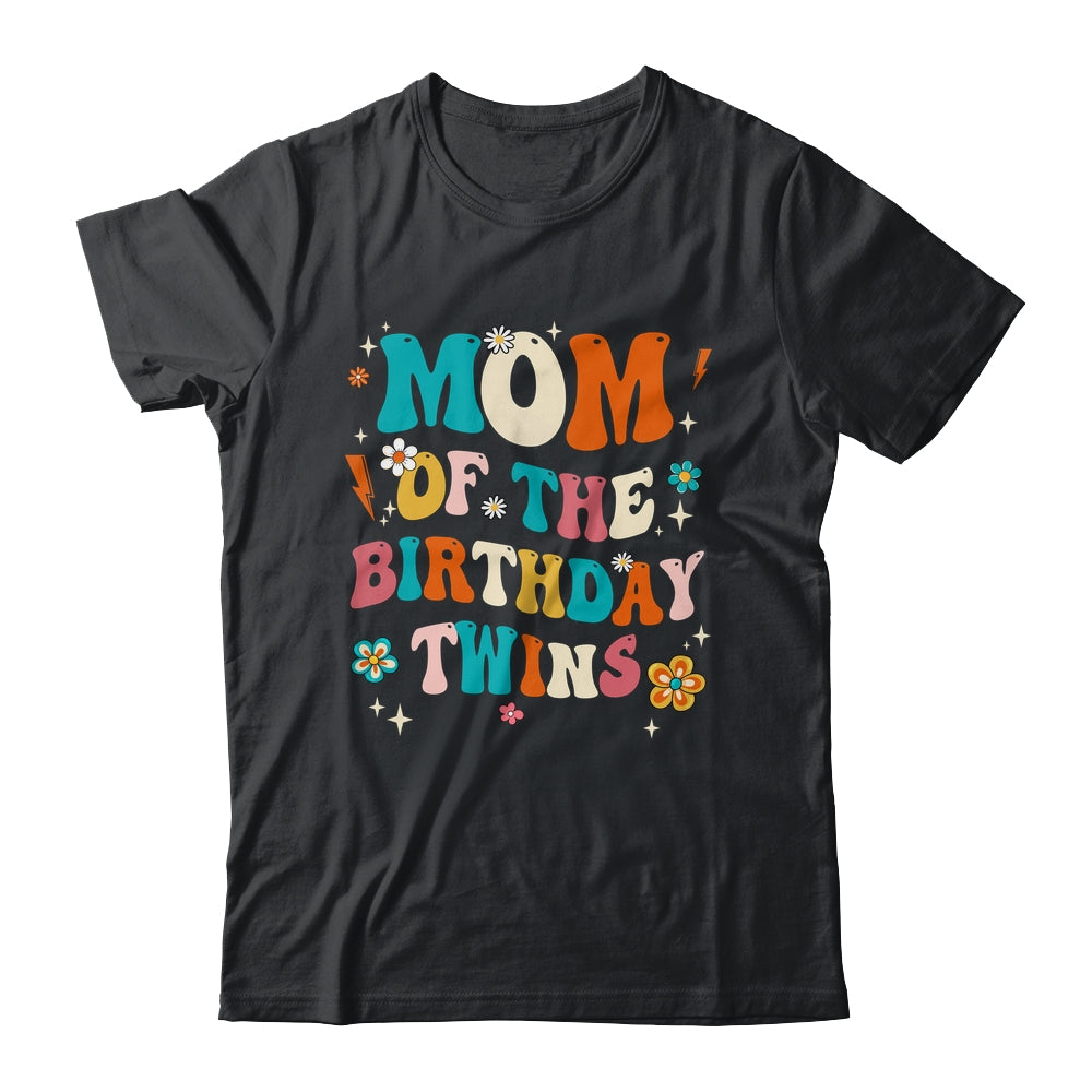 Mom Of The Birthday Twins Boys Girls Party Retro Bday Shirt & Hoodie | siriusteestore