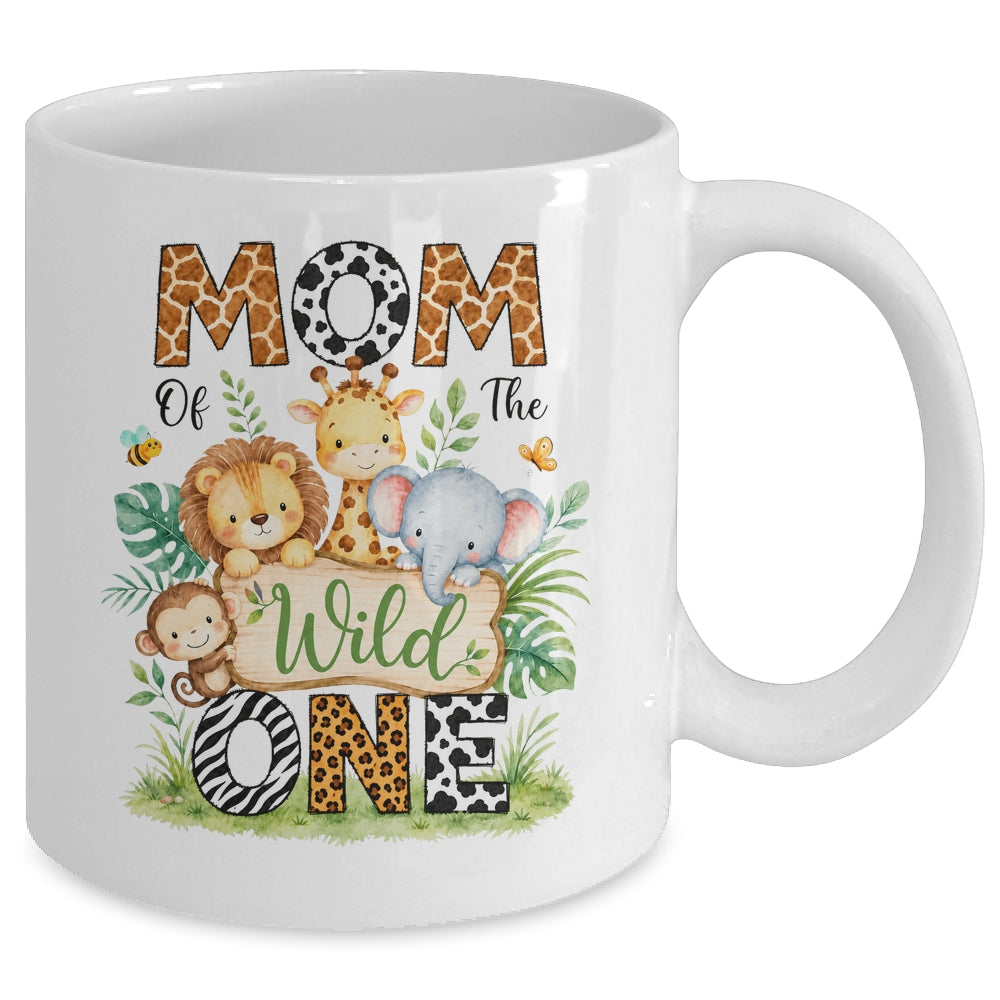 Mom Of The Wild One First Birthday Boy Jungle Safari Mug | siriusteestore