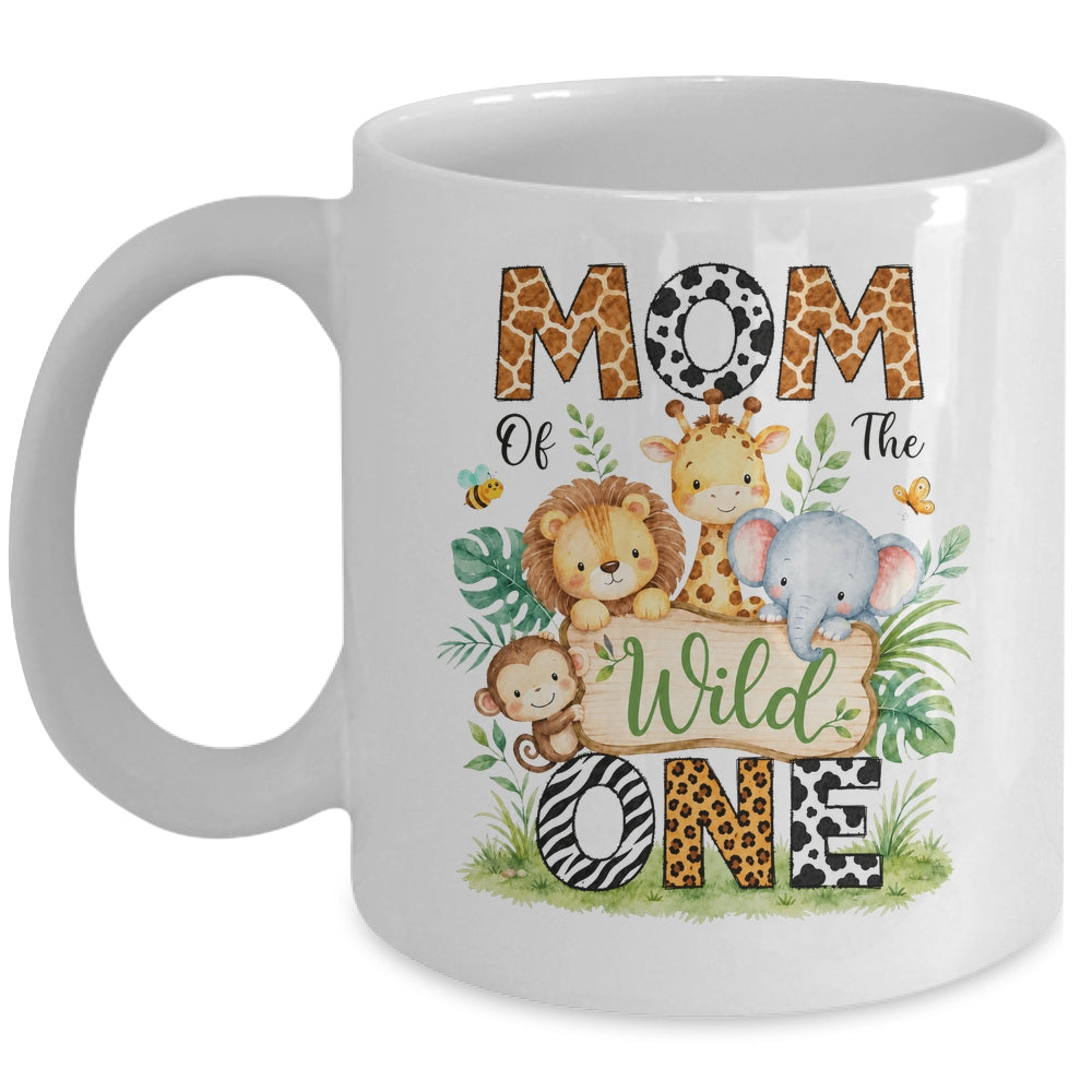 Mom Of The Wild One First Birthday Boy Jungle Safari Mug | siriusteestore