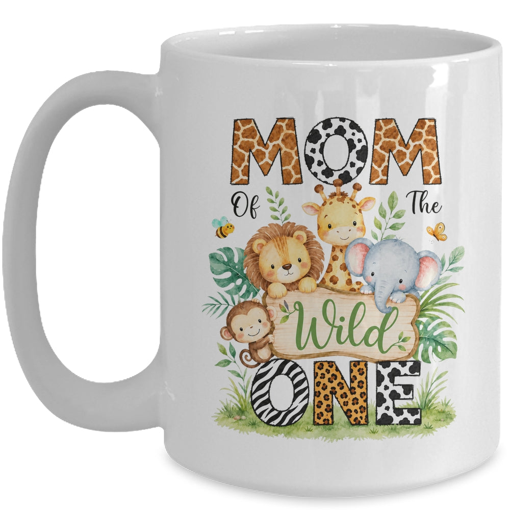 Mom Of The Wild One First Birthday Boy Jungle Safari Mug | siriusteestore