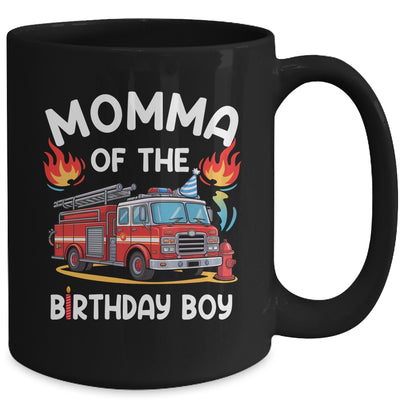 Momma Of The Birthday Boy Fire Truck Firefighter 1st Party Mug | siriusteestore