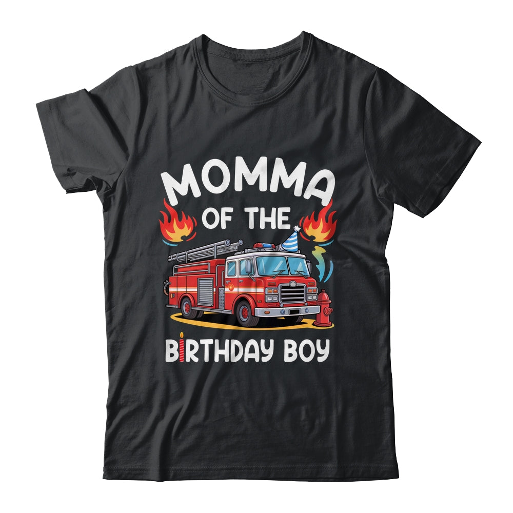 Momma Of The Birthday Boy Fire Truck Firefighter 1st Party Shirt & Hoodie | siriusteestore