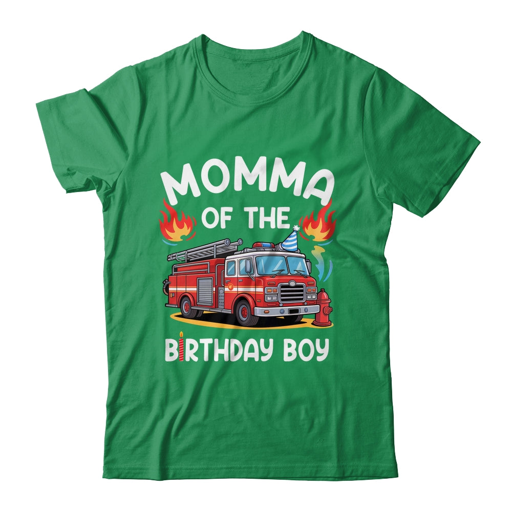 Momma Of The Birthday Boy Fire Truck Firefighter 1st Party Shirt & Hoodie | siriusteestore