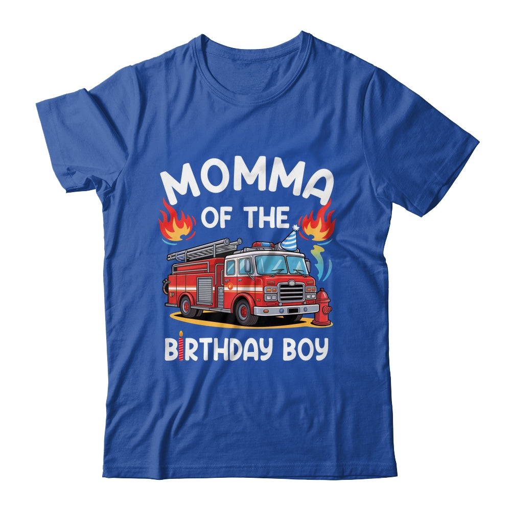 Momma Of The Birthday Boy Fire Truck Firefighter 1st Party Shirt & Hoodie | siriusteestore