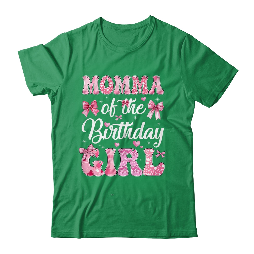 Momma Of The Birthday Girl Family Pink Coquette Bow Shirt & Hoodie | siriusteestore