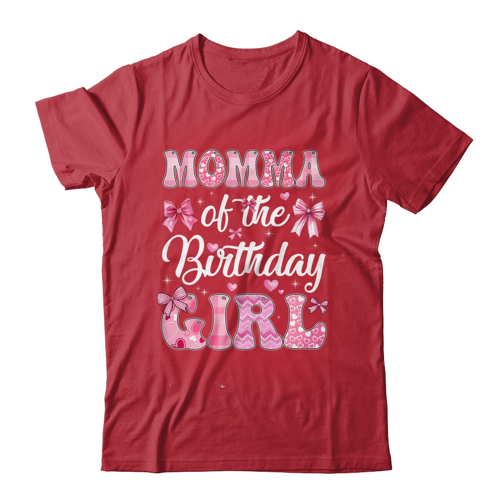 Momma Of The Birthday Girl Family Pink Coquette Bow Shirt & Hoodie | siriusteestore