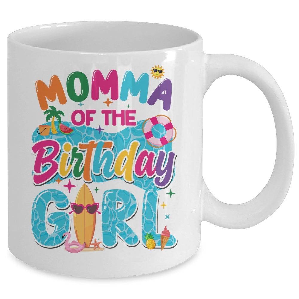 Momma Of The Birthday Girl Pool Party Beach Family Matching Mug | siriusteestore