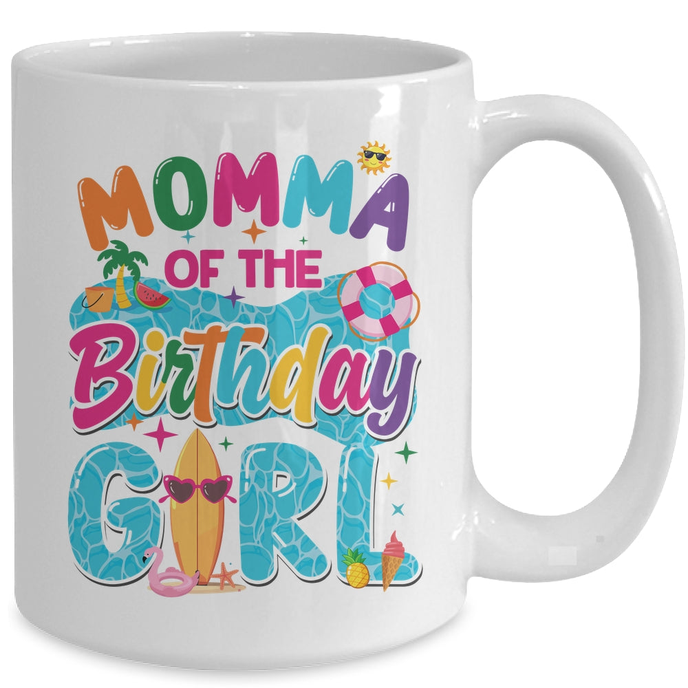 Momma Of The Birthday Girl Pool Party Beach Family Matching Mug | siriusteestore