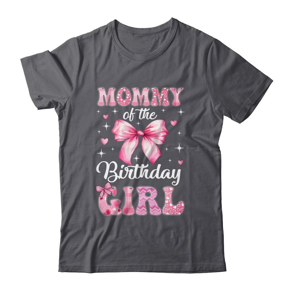 Mommy Of Birthday Girl Coquette Bow Matching Family Shirt & Hoodie | siriusteestore