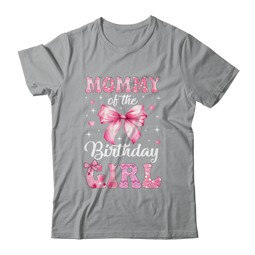 Mommy Of Birthday Girl Coquette Bow Matching Family Shirt & Hoodie | siriusteestore