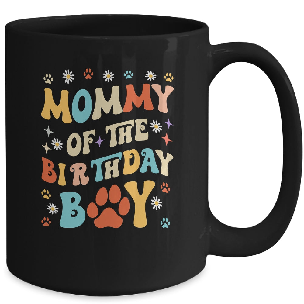 Mommy Of The Birthday Boy Dog Paw Birthday Party Celebration Mug | siriusteestore