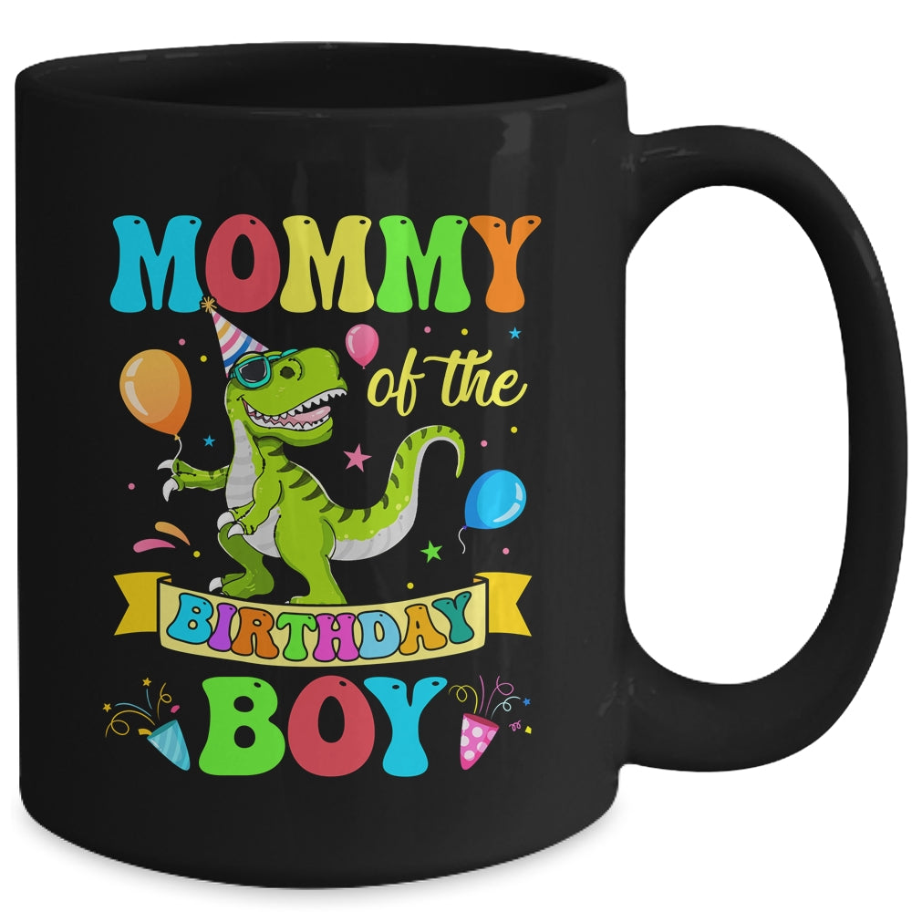 Mommy Of The Birthday Boy T-Rex Dinosaur Birthday Party Mug | siriusteestore