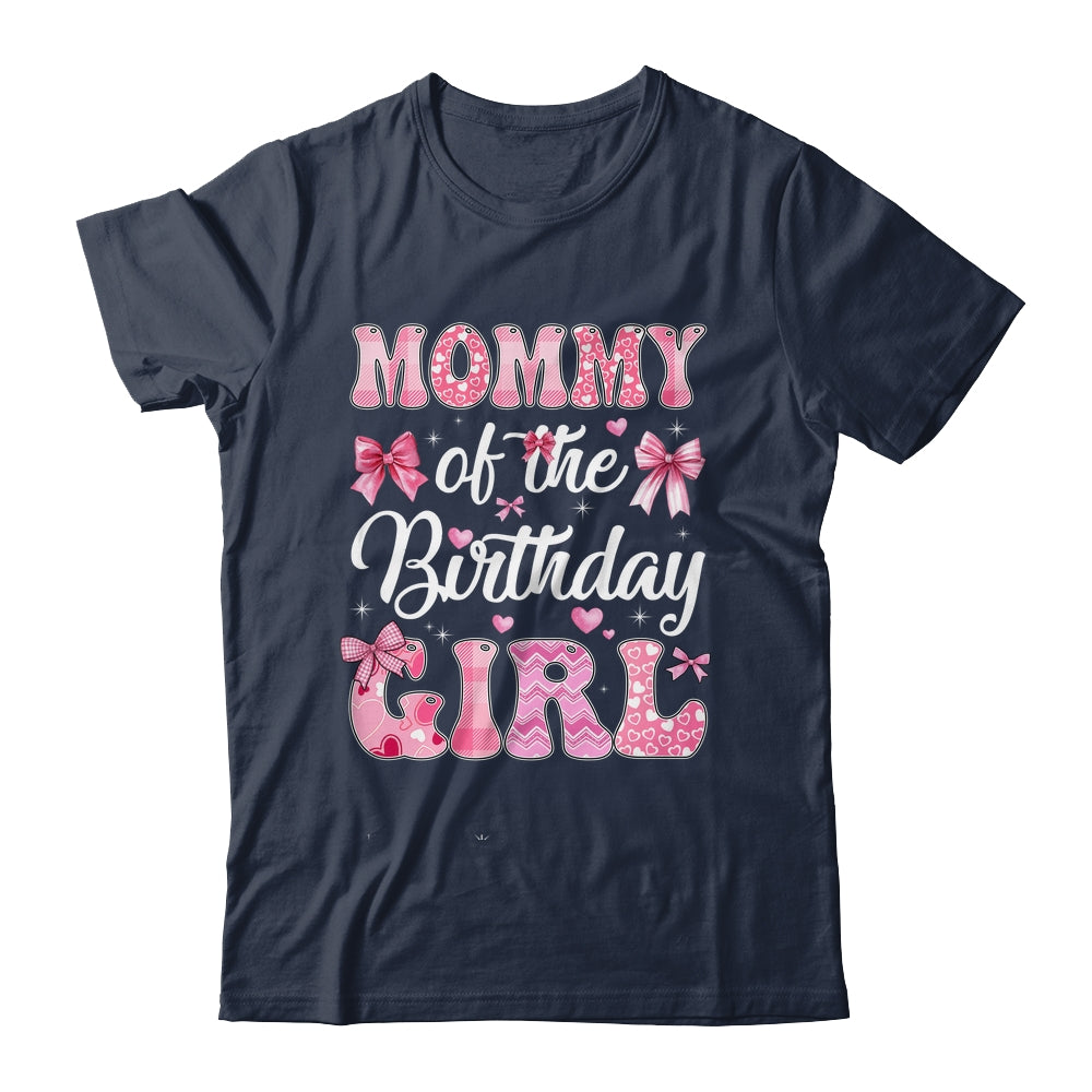Mommy Of The Birthday Girl Family Pink Coquette Bow Shirt & Hoodie | siriusteestore